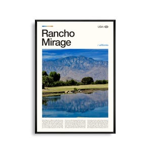 Californie impression Rancho Mirage, art mural Rancho Mirage, affiche paysage désertique, photo de la région de Palm Springs, décoration sud-ouest