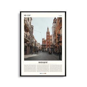Badajoz Spanien Wandkunst, Historischer Stadtbild Druck, Badajoz Poster, Extremadura Fotografie, Westliches Spanien Dekor