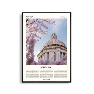 Olympia Print Washington, Olympia Wandkunst, Olympia Poster, Puget Sound Foto, Cappol City Decor, Landschaft im pazifischen Nordwesten