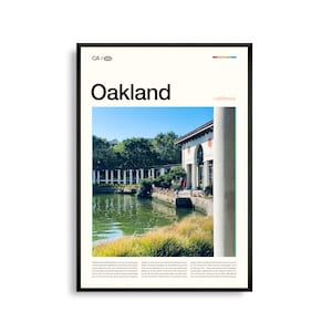 Impresión de Oakland, California, Arte mural de Oakland, Póster de Oakland, Foto de Oakland, Lago Merritt, Museo de Oakland de California, Jack London Square,