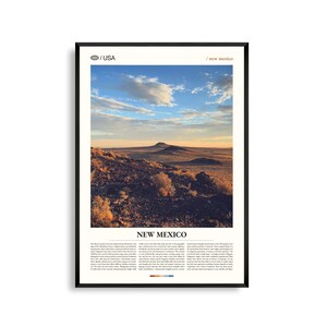 Impresión de Nuevo México, arte mural de Nuevo México, póster de paisaje desértico, foto de paisaje del suroeste, decoración del alto desierto, arte natural
