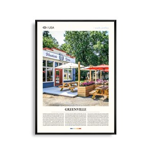 Greenville South Carolina Wandbild, Innenstadt und Natur Landschaft Druck, Greenville Poster, Malerische Upstate Fotografie, Südstaatler Charme Dekor