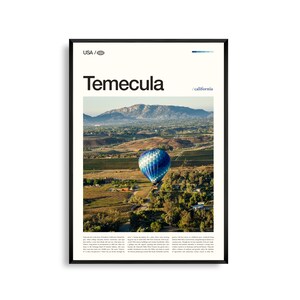 Impresión de Temecula, California, Arte mural de Temecula, Póster de Temecula, Fotografía de Temecula, Región vinícola del valle de Temecula, Casco antiguo de Temecula, Pechanga