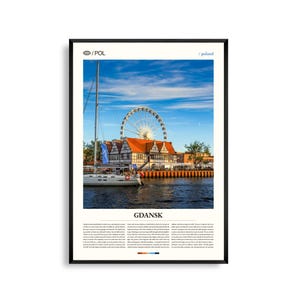 Danzig Polen Wandkunst, Historisches Hafenviertel und Altstadt Druck, Danzig Poster, Malerische Ostsee Fotografie, Nordpolen Dekor