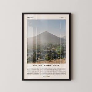 San Luis Obispo County Print California, SLO Wall Art, San Luis Obispo Poster, Central Coast Photo, Coastal Landscape Decor