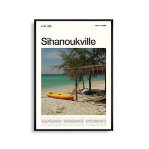 Sihanoukville Kambodscha Wand Kunst, Küstenstadt und Strand Landschaft Druck, Sihanoukville Poster, Landschaftsfotografie, Südostasien Dekor