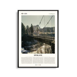 Spokane Print Washington, Spokane Wandkunst, Spokane Poster, Flussufer Foto, pazifischer Nordwesten Dekor, Stadtlandschaft Kunst
