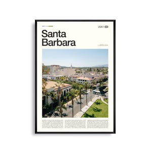 Santa Barbara Druck Kalifornien, Santa Barbara Wandkunst, Santa Barbara Poster, Santa Barbara Foto, Stearns Wharf, Mission Santa Barbara