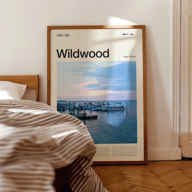 Wildwood New Jersey Photography Print, Boardwalk Beach Scene image 3