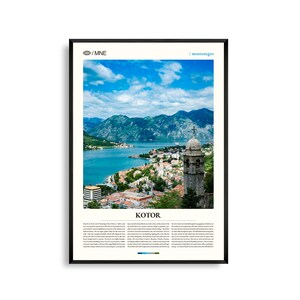 Kotor Kroatien Wandkunst, Adriatische Bucht Stadtbild Fotografie Druck, Kotor Poster, Malerische Küstendekoration, Historische Europäische Reise