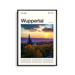 Wuppertal Print, Wuppertal Wandkunst, Wuppertal Poster, Wuppertal Fotografie, Deutsche Stadtansicht, Malerische Fluss Dekor
