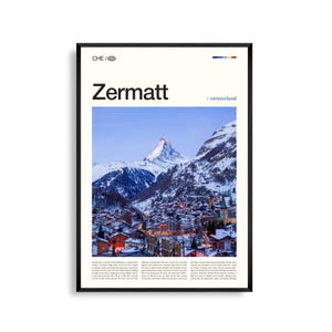 Zermatt Print, Zermatt Wandkunst, Zermatt Poster, Zermatt Fotografie, Schweizer Alpen Landschaft, Bergdorf Dekor