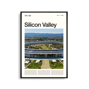 Silicon Valley-afdruk Californië, Silicon Valley-muurkunst, Silicon Valley-poster, Silicon Valley-foto