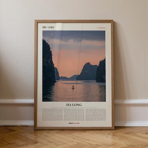 Ha Long Bay Vietnam Wall Art, Limestone Karsts and Sunset Seascape Print, Ha Long Bay Poster, Scenic Southeast Asia Photography