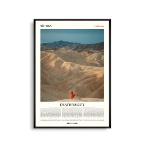 Death Valley print Californië, kunst aan de muur Death Valley, poster Death Valley, Death Valley foto, Mesquite platte zandduinen, Badwater Basin