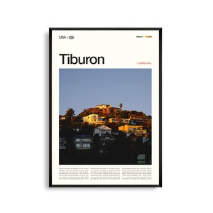 Stampa Tiburon California, Arte murale Tiburon, Poster Tiburon, Foto Tiburon, Angel Island, Richardson Bay, Vecchia chiesa di St. Hilary, Shoreline