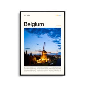 Arte mural belga, impresión de paisajes urbanos y rurales europeos, póster belga, fotografía de arquitectura y paisajes escénicos, Europa Occidental