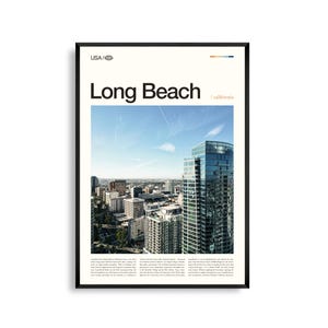 Long Beach Kalifornien Wandkunst, Küstenstadtbild Druck, Long Beach Poster, Malerische Pazifik Fotografie, Südaliforanien Dekor