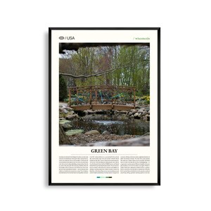 Green Bay Wisconsin Wandkunst, Stadtbild am Wasser, Druck, Green Bay Poster, Malerische Lake Lake Lake Lake Portrage, Nordosten Wisconsin Dekor
