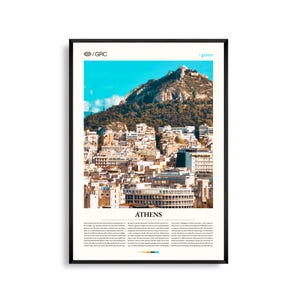 Athen Griechenland Wandkunst, Historischer Stadtbild Druck, Athen Poster, Malerische Akropolis und Urban Fotografie, Mediterran Dekor