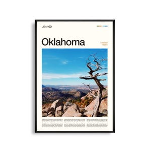 Impresión de Oklahoma, Arte mural de Oklahoma, Póster de Oklahoma, Fotografía de paisaje de las Grandes Llanuras, Decoración del Medio Oeste, Fotografía de naturaleza rústica