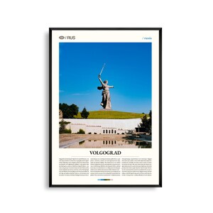 Wolgograd Poster Russland, Wolgograd Wandkunst, Wolgograd Poster, Wolgograd Foto, Mamayev Kurgan, Volga Fluss, Historisches Stadtbild