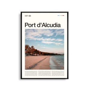 Alcúdia Spanien Wand Kunst, Küstenstadt und Bucht Landschaft Druck, Alcúdia Poster, Mallorca Fotografie, Balearen Dekoration