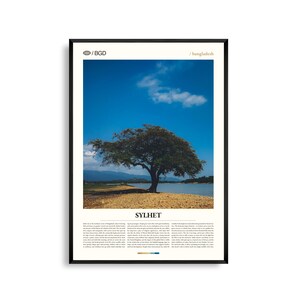 Sylhet Bangladesh Wandkunst, Üppige Hügel und Teegarten Landschaftsdruck, Sylhet Poster, Landschaftsfotografie, Nordosten Bangladesch Dekor