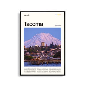 Tacoma Print Washington, Tacoma Wandkunst, Tacoma Poster, Puget Sound Foto, Urban Landschaft Dekor, pazifischer Nordwesten Kunst