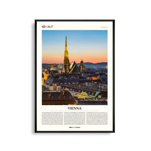 Wien Print Österreich, Wien, Wand Kunst Wien, Wien Poster, Wien Foto, Schloss Schönbrunn, Historische Architektur, Donau, Stadtbild Dekor