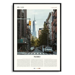 Impresión NoHo Nueva York, Arte mural NoHo, Póster NoHo, Foto NoHo, Parque Washington Square, Teatro Público, Astor Place, Bowery