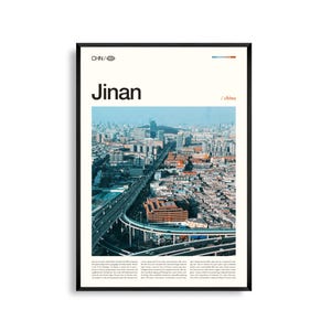 Art mural en Chine de Jinan, impression de sources historiques et de paysage urbain, affiche de Jinan, photographie pittoresque de la province du Shandong, décoration de l'est de la Chine