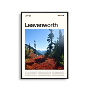 Leavenworth Washington Wall Art, Beierse dorp landschap print, Leavenworth poster, schilderachtige Cascade Mountains fotografie, Alpine Charm