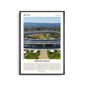 Silicon Valley-afdruk Californië, Silicon Valley-muurkunst, Silicon Valley-poster, Silicon Valley-foto,