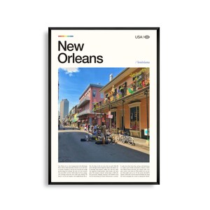 ニューオーリンズのプリント（ルイジアナ州）、ニューオーリンズのウォールアート、ニューオーリンズのポスター、フレンチクォーターの写真、南部の街並みの装飾、都会の風景