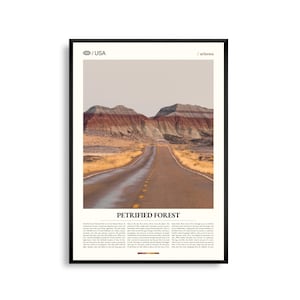 Versteinerter Forest National Park Arizona, Wüstenlandschaft Wandbild, Gemalte Wüste Poster, Naturdekor im Südwesten