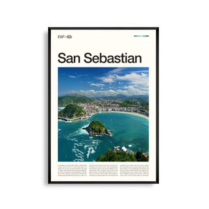 San Sebastian Spanien Wandkunst, Küstenstadt und Strand Druck, San Sebastian Poster, Landschaftsbild Baskenland Fotografie, Nordspanien Dekor