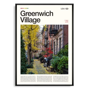 Impresión de Greenwich Village (Nueva York), Arte mural de Greenwich Village, Póster de Greenwich Village, Foto de Greenwich Village, Parque Washington Square