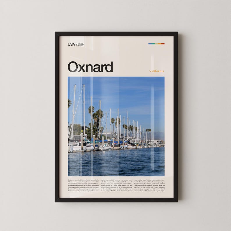 Impresión fotográfica de Oxnard, California; arte del puerto de las Islas del Canal imagen 1
