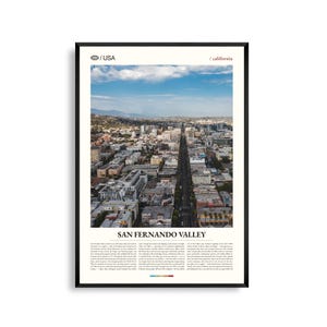 San Fernando Valley print Californië, San Fernando Valley kunst aan de muur, San Fernando Valley poster, San Fernando Valley foto,
