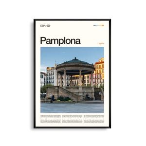 Pamplona Spanien Wandkunst, Historische Stadtansicht und Architektur Druck, Pamplona Poster, Malerische Navarra Fotografie, Nordspanien Dekor