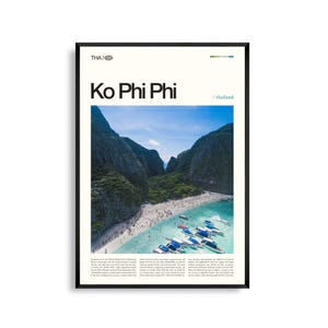 Ko Phi Phi Thailand Wand Kunst, Tropische Insel und Kalkstein Klippe, Ko Phi Phi Poster, Malerische Andamanensee Fotografie, Strand Dekor