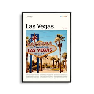Las Vegas Nevada Wandkunst, Wüste Stadtbild Druck, Las Vegas Poster, Landschaftsstreifen und Skyline Fotografie, Southwest Urban Decor
