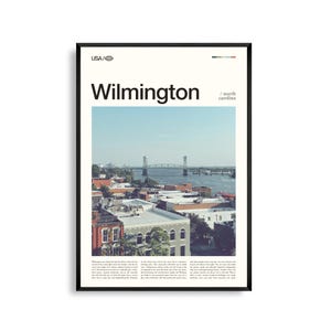 Impression Wilmington Caroline du Nord, art mural Wilmington, affiche de Wilmington, photo de Wilmington, bord de rivière historique, décoration côtière, sud
