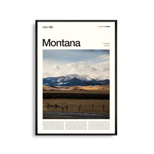 Arte mural de Montana, impresión de paisaje campestre de cielos grandes, póster de Montana, fotografía de naturaleza escénica, decoración de la naturaleza salvaje del oeste