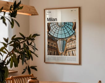 Toile Photo Noir Et Blanche Typographie Milan – Déco Murale Design Moderne