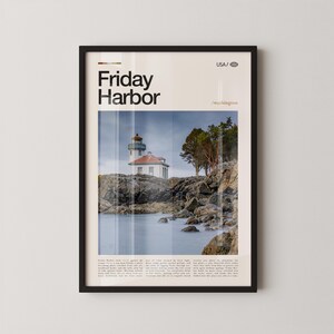 Friday Harbor Print Washington, Friday Harbor Wall Art, Friday Harbor Poster, Photography Art, San Juan Islands Decor, Coastal Harbor Scene