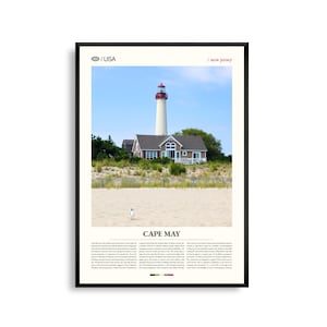 Cape May Print New Jersey, Cape May Wandkunst, Küstenstadt Poster, Strand Landschaft Foto, Atlantikküste Dekor, Kunst am Meer