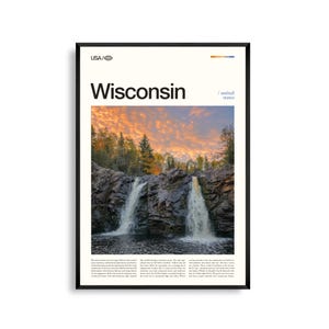 Impresión de Wisconsin, arte mural de Wisconsin, póster de Wisconsin, foto de Wisconsin, paisaje del Medio Oeste, decoración de los Grandes Lagos, arte rústico natural