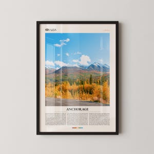 Anchorage Print Alaska, Anchorage Wall Art, Anchorage Poster, Anchorage Photo, Chugach Mountains, Coastal Skyline, Northern Lights Decor